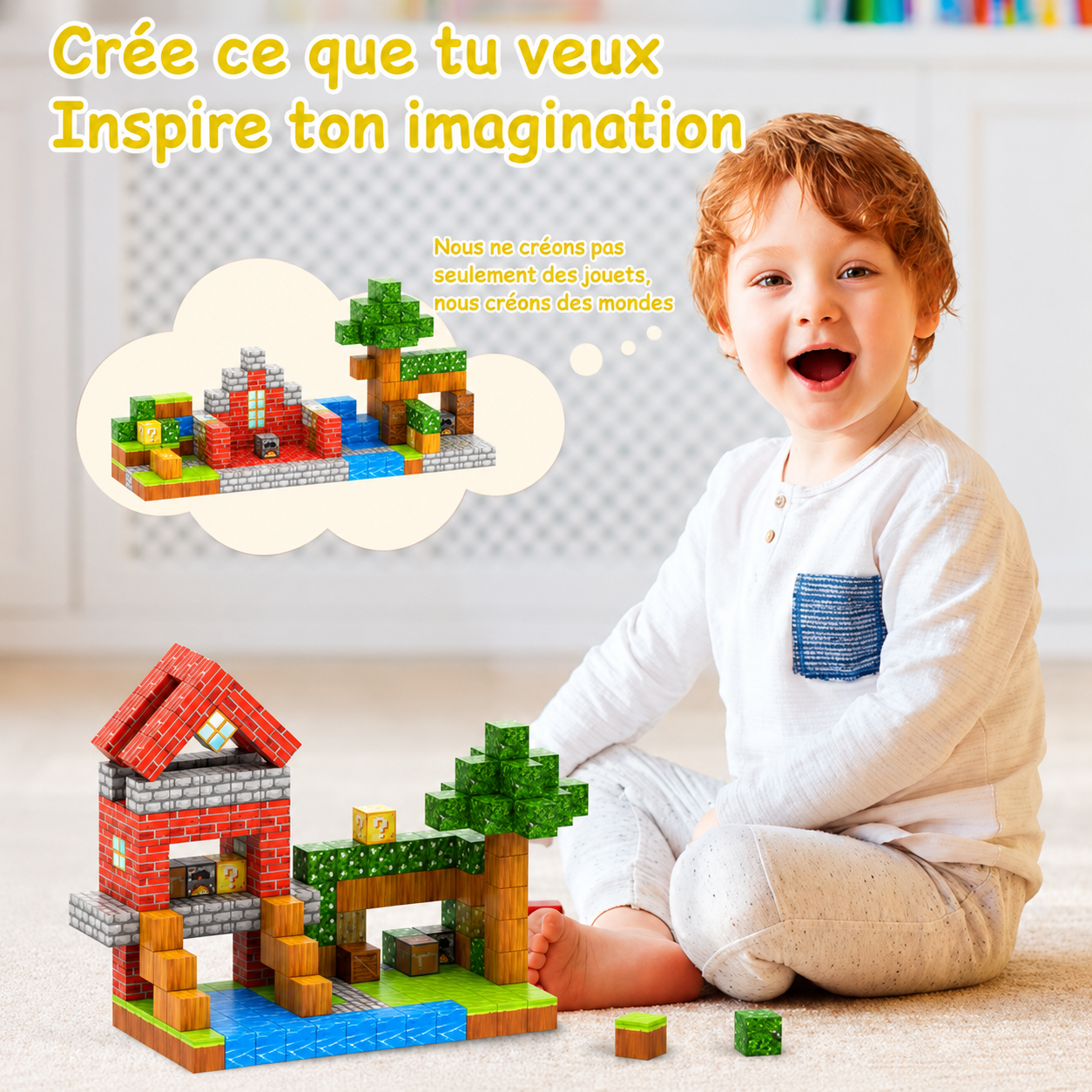 Asorbe CubeCraft: JEU DE CONSTRUCTION MAGNETIQUE