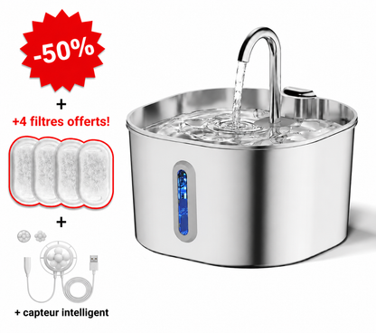 AsorbePets: Fontaine à Eau Premium en Inox 2,2 L
