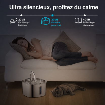 AsorbePets: Fontaine à Eau Premium en Inox 2,2 L