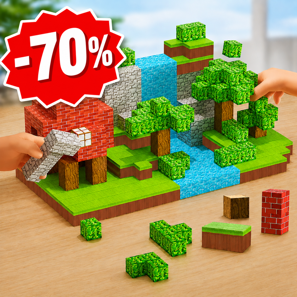 Asorbe CubeCraft: JEU DE CONSTRUCTION MAGNETIQUE