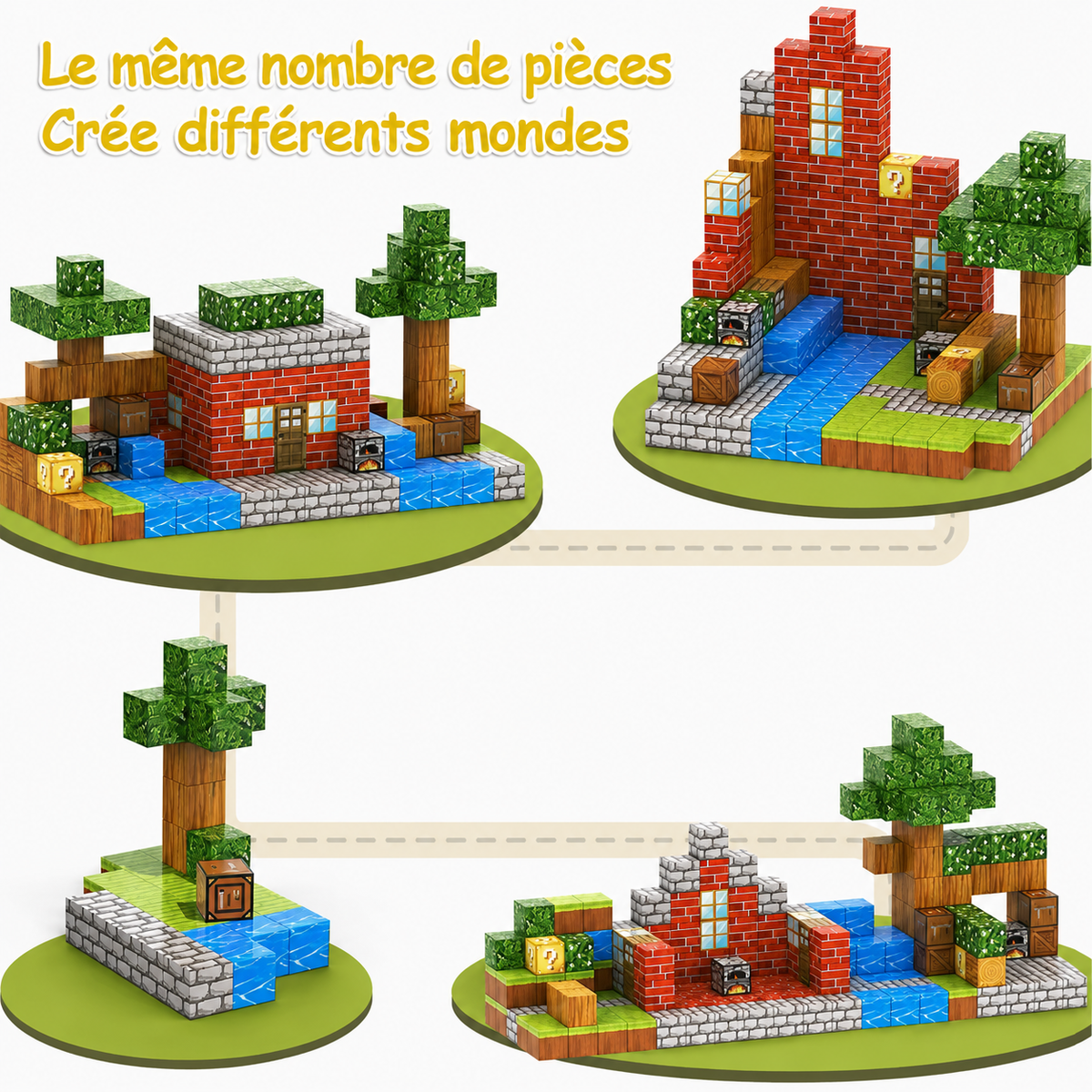 Asorbe CubeCraft: JEU DE CONSTRUCTION MAGNETIQUE